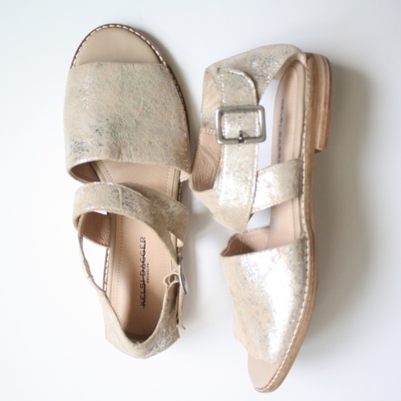 ANTHROPOLOGIE Kelsi Dagger Sydney Metallic Sandals - Picture 3 of 6